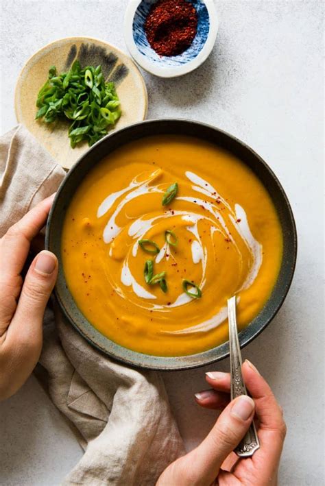 Vegan Carrot And Sweet Potato Soup 8 Ingredients Healthy Nibbles