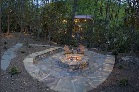 40 Best Flagstone Patio Ideas With Fire Pit Hardscape Designs