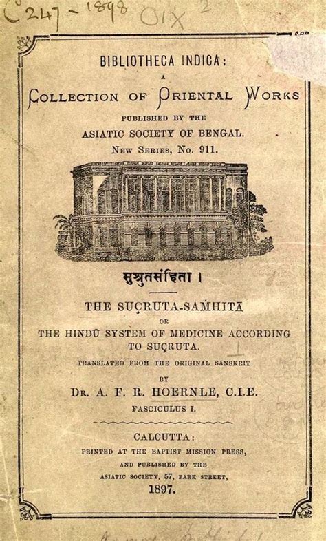 The Susruta Samhita Or The Hindu System Of Medicine According To