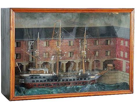 Unusual And Wonderfully Detailed Maritime Diorama Depicting Wharf And