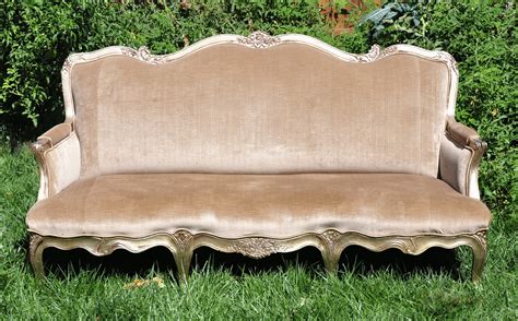 Antique fainting couch with solid carved mahogany frame and. Our Beige and Gold Sofa
