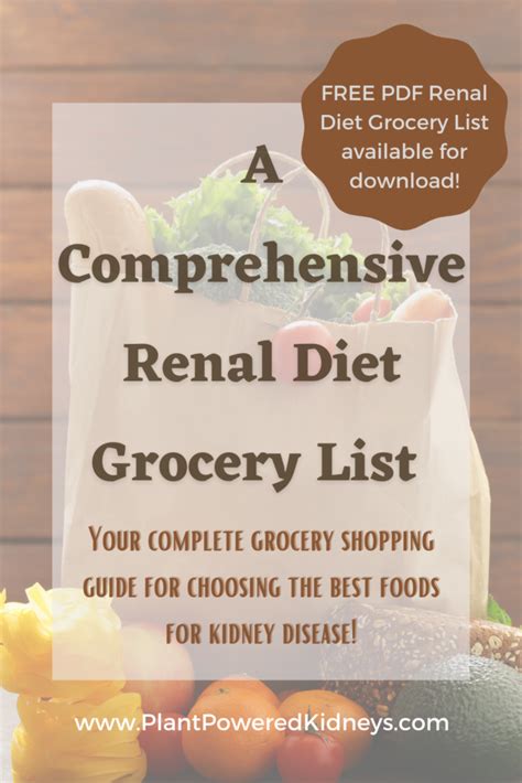 Renal Diet Grocery List A Comprehensive Guide Free Pdf Download