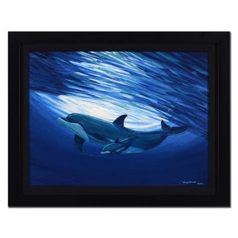 Wyland Dolphin Bond Signed 235 X 175 Original Oil Painting On