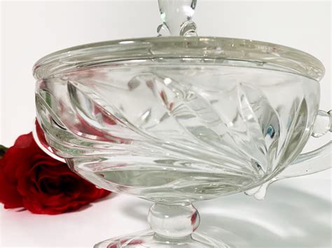 Glass Candy Dish With Lid Sweet Round Glass Bowl With Lid Small Glass Bowl Trinket Fonewall
