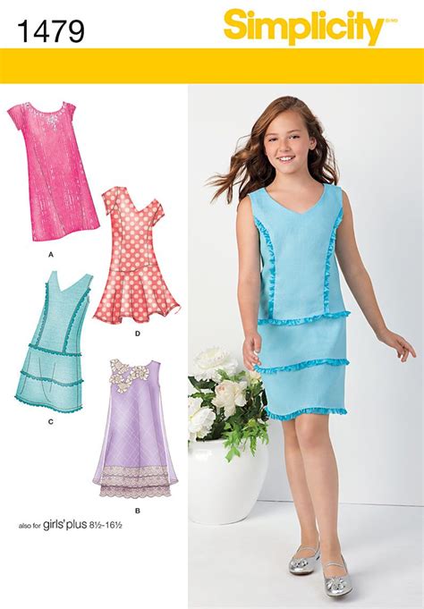 Simplicity 1479 Girls And Girls Plus Shift Dresses