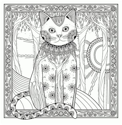 Cat Coloring Pages For Adults Cat Coloring Book Easy Coloring Pages