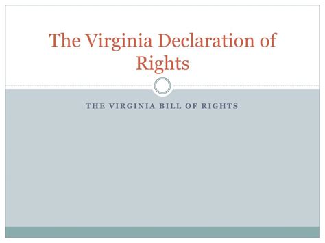 Ppt The Virginia Declaration Of Rights Powerpoint Presentation Free