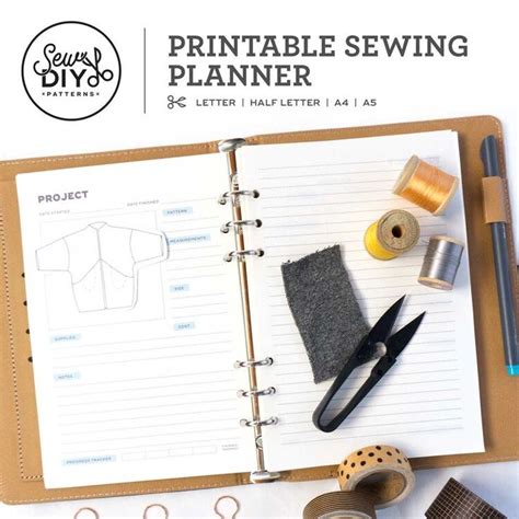 Printable pdf sewing patterns and tutorials for women. Printable Sewing Planner PDF Download — Sew DIY | Printable sewing patterns, Beginner sewing ...