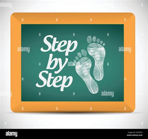 Step By Step Message On A Chalkboard Illustration Design Over A White