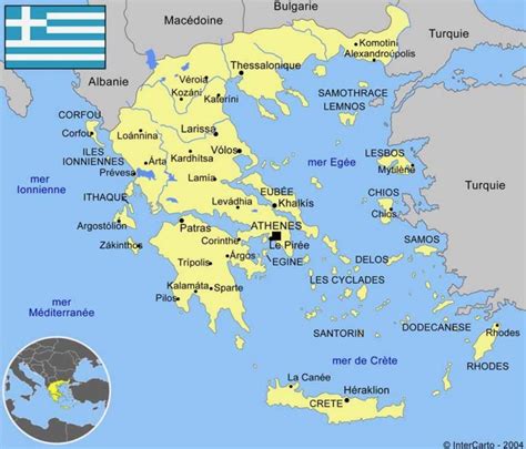 Karte der griechischen Städte Großstädte und Hauptstadt von Griechenland