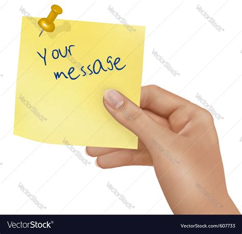Hand Holding A Note Royalty Free Vector Image Vectorstock