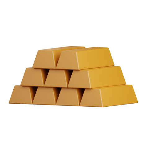 3d Rendering Gold Bricks Isolated Useful For Banking Money Currency