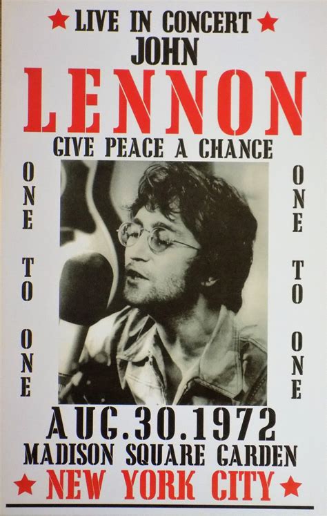 Poster Vintage John Lennon 1972 Tofmobile Plaque Métal Vintage