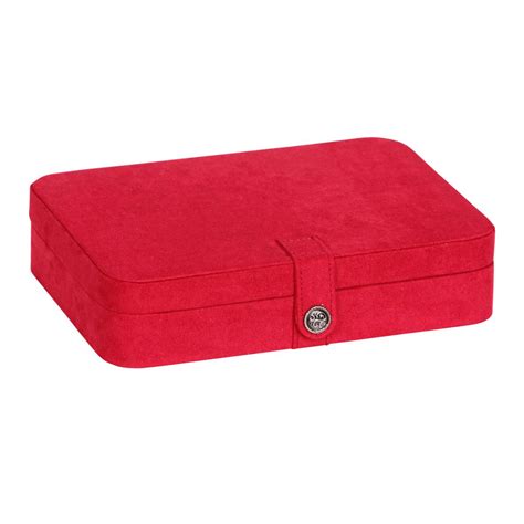 Mele And Co Maria Plush Fabric Jewelry Box With 24 Sections In Red