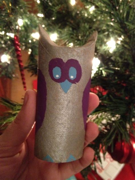 Owl Made From A Toilet Paper Roll Christmas Ornaments Novelty