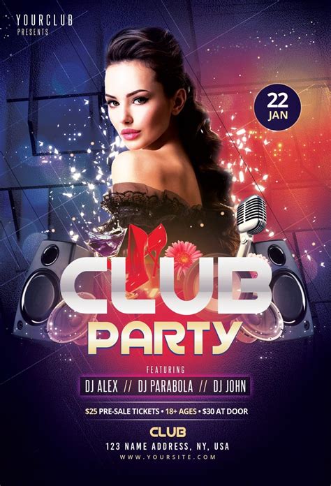 Free Template Psd Flyer Web All Night Club Party Flyer Psd Template