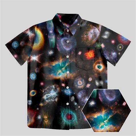Cosmic Space Button Up Pocket Shirt Geeksoutfit