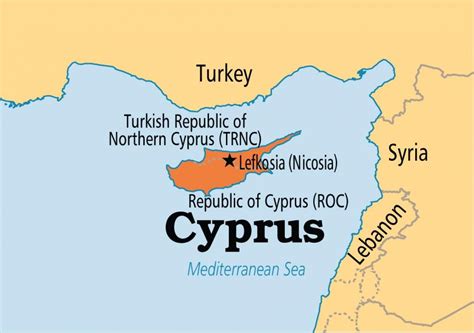 Położenie Cypru na mapie Europy Republiki Cypru mapie Europa