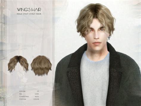 Male Split Curly Hair To1223 By Wingssims At Tsr Lana Cc Finds