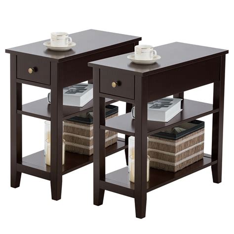 Gymax Set Of 2 3 Tier Nightstand Bedside Side End Table Wdouble