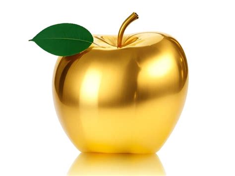 Premium Ai Image Golden Apple Isolated Transparent