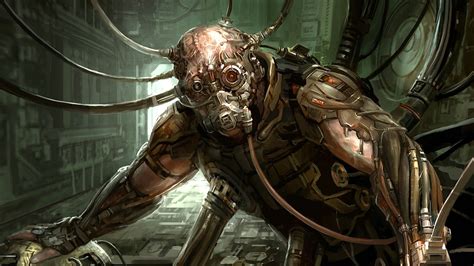 Cyborg Mask Robot Cyberpunk Artwork Technics Sci Fi Wallpapers Hd