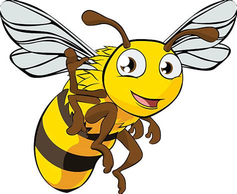 Best Cute Bee Cartoon Waving Illustrations Royalty Free