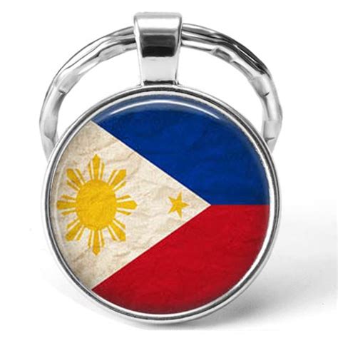 Philippines Keychain Flag Premium Circle Metal Alloy 10x10x5 Cm