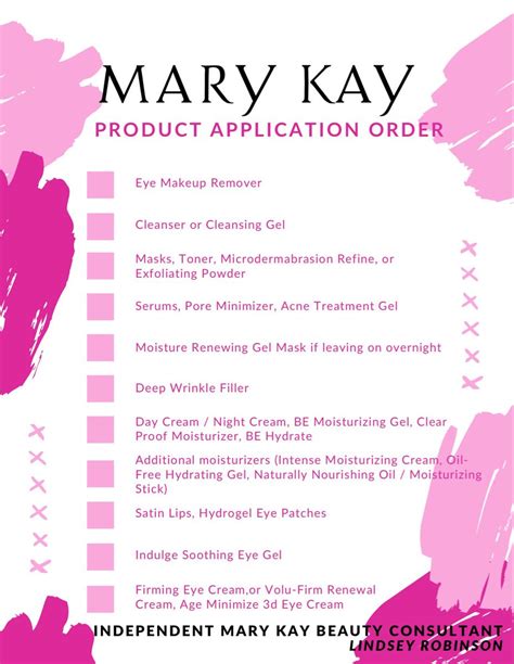 Mary Kay Order Of Application Mary Kay Cosmetics Mary Kay Marketing Mary Kay Display