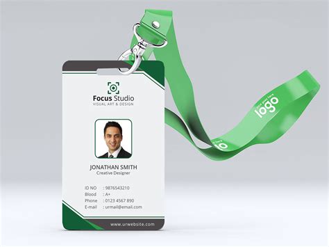 Dribbble Id Card Mock Up Green 01 By Md Mithun Ali