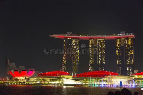 Marina Bay Sands In Singapore By Night Editorial Image Image Of