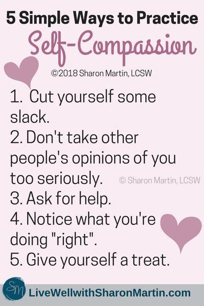 5 Simple Ways To Practice Self Compassion Live Well With Sharon Martin