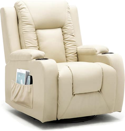comhoma recliner chair massage rocker with heated modern pu leather ergonomic lounge 360 degree
