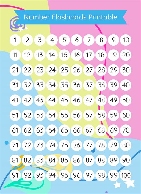 Numbers 1 100 Flash Cards Free Printable Papercraft 53 Off