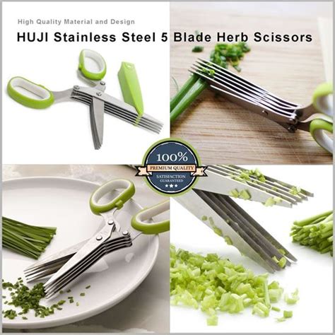 Huji Home Products Huji 5 Blade Herb Scissors Stainless Steel Multi