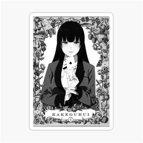 Jabami Yumeko Cover Kakegurui Black And White Sticker For Sale By