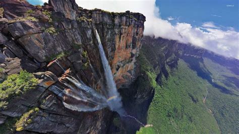 Free Download Angel Falls Clouds Photo From Above Wallpaper Widescreen