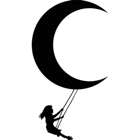 Clip Art Silhouette Girl Illustration Moon Crescent Moon Drawing Png