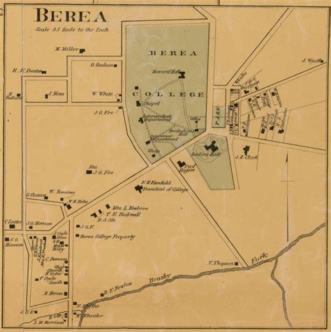Berea Glade Kentucky 1876 Old Town Map Custom Print