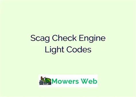 Scag Check Engine Light Codeslearn And Fix