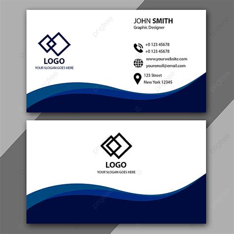 modern wave blue business card template template     pngtree
