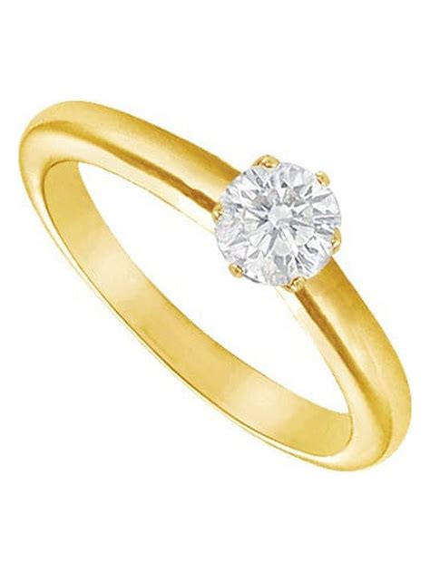 Diamond Solitaire Ring K Yellow Gold Ct Diamond Walmart Com