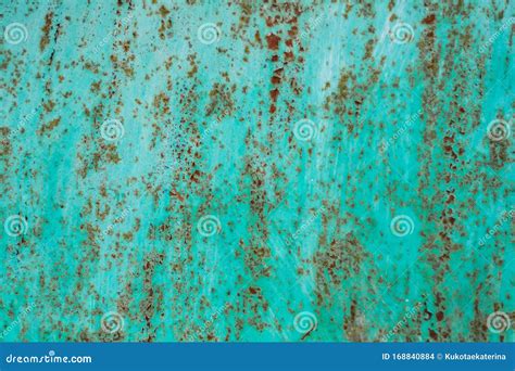 Rusty Metal Texture And Turquoise Paint Close Up Stock Photo Image Of