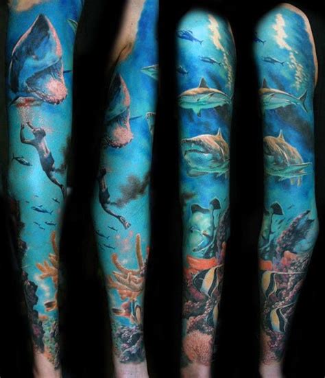 50 Coral Reef Tattoo Designs For Men Aquatic Ink Mastery Half And