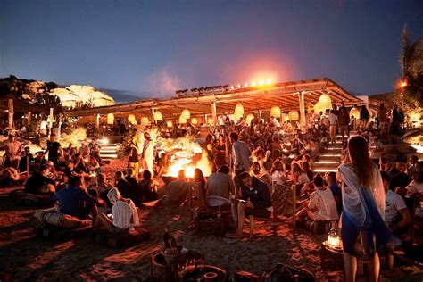 Scorpios Mykonos Restaurant And Beach Bar At Paraga Beach