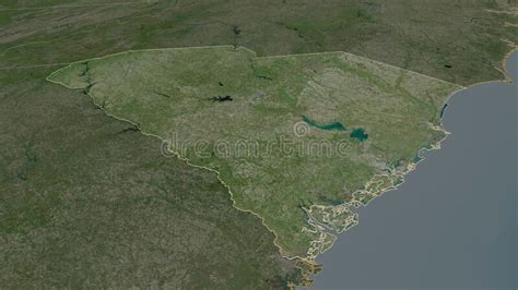 South Carolina United States Outlined Satellite Stock Illustration