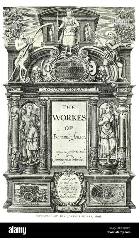 Title Page Of Ben Benjamin Jonsons Works 1616 Celebrating