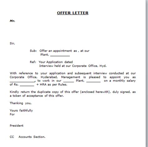 Professional offer letter templates to kick start someones career. Job Offer Letter Format Free Download