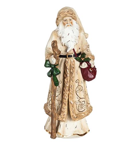 Indooroutdoor Golden Old World Santa Christmas Statue Wind And Weather