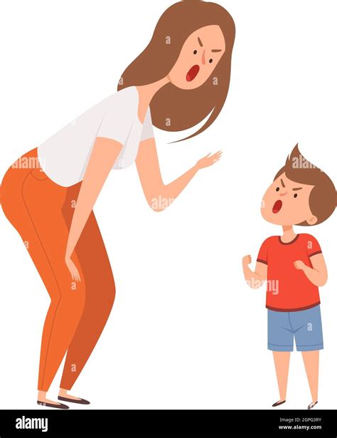 Adult Son And Argue Mother Stock Vector Images Alamy